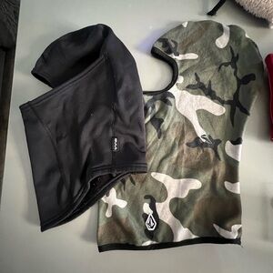 Volcom Camouflage and Black Face Masks ski masks under layer